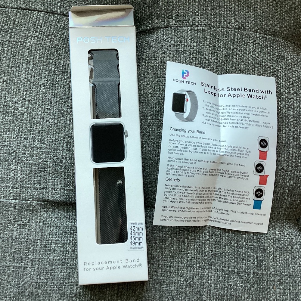The Posh Tech Stainless Steel Replacement Band for Apple Watch Large